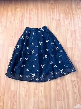 31 Sons de Mode Floral Tulle A Line Midi Skirt